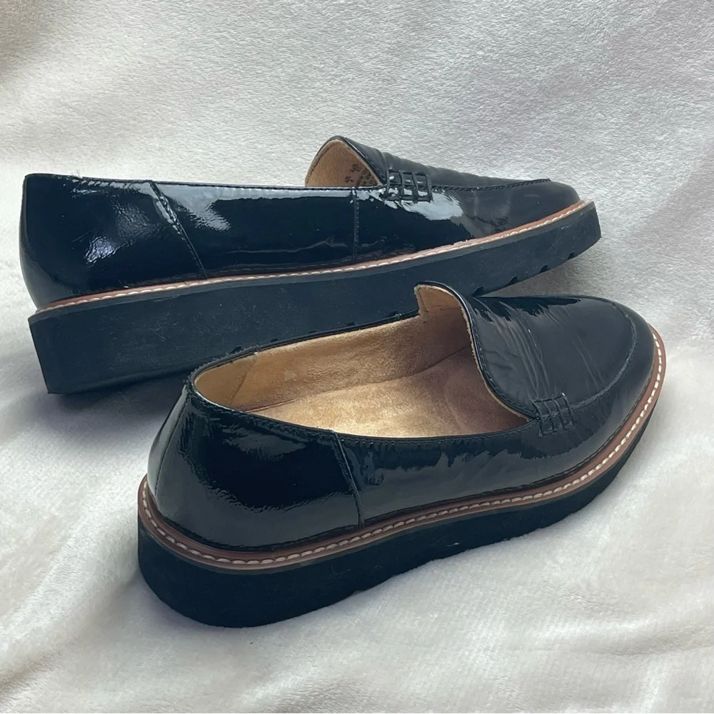 Naturalizer Andie Black Patent Leather Slip On‎ Comfort Loafer Woman’s 7M